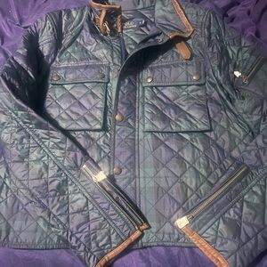 Ralph Lauren Quilted Jacket - Navy and Brown